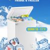 3.5 Cubic Feet Chest Freezer Small Deep Freezers with Removable Storage Basket Free Standing Top Door Compact Freezer 7 Gears Temperature Control for Office Dorm Apartment - Image 3