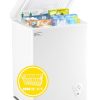 3.5 Cubic Feet Chest Freezer Small Deep Freezers with Removable Storage Basket Free Standing Top Door Compact Freezer 7 Gears Temperature Control for Office Dorm Apartment - Image 10