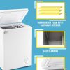 3.5 Cubic Feet Chest Freezer Small Deep Freezers with Removable Storage Basket Free Standing Top Door Compact Freezer 7 Gears Temperature Control for Office Dorm Apartment - Image 5