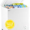 3.5 Cubic Feet Chest Freezer Small Deep Freezers with Removable Storage Basket Free Standing Top Door Compact Freezer 7 Gears Temperature Control for Office Dorm Apartment - Image 12
